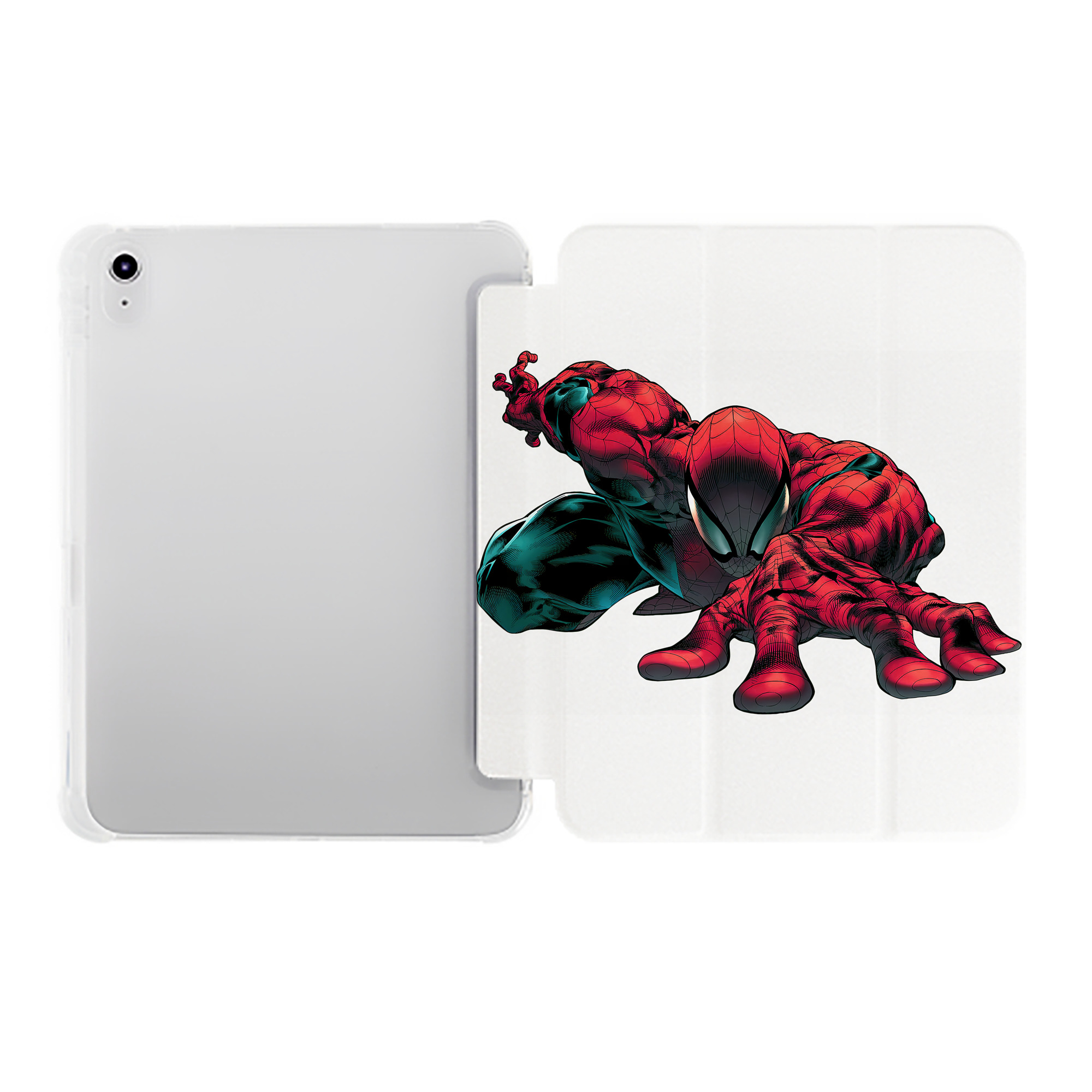 （画像用） Spider Man スパイダーマン IPad ケース ペン収納付き 三つ折りスタンド PUレザー×シリコン 対応機種9.5/10.5/10.9インチ